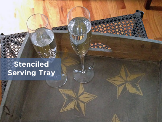 Stenciled Serving Tray for Your Oscar Party