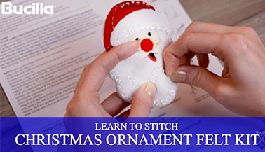 Learn to Stitch Felt Santa Christmas Ornament