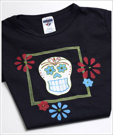 Day of the Dead Skull Flower T-Shirt