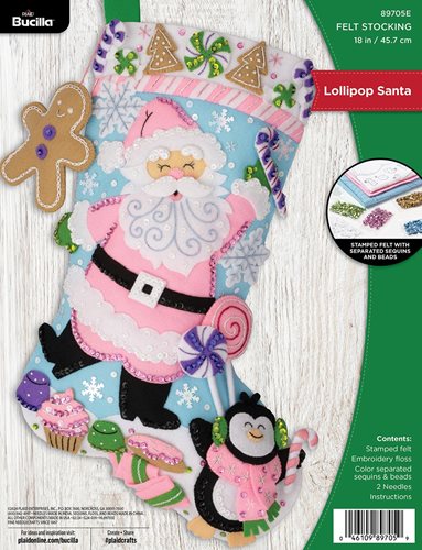 Bucilla ® Seasonal - Felt - Stocking Kits - Lollipop Santa - 89705E
