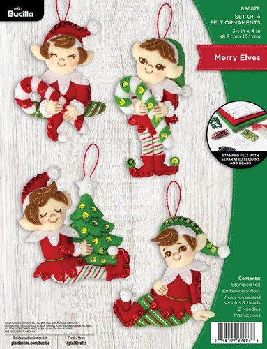 Bucilla ® Seasonal - Felt - Ornament Kits - Merry Elves - 89687E