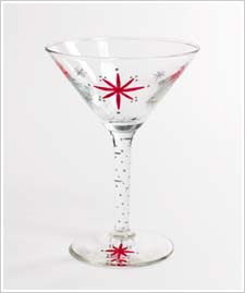 Retro Snowflake Martini Glass