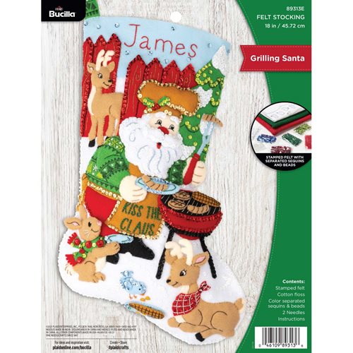 Bucilla ® Seasonal - Felt - Stocking Kits - Grilling Santa - 89313E
