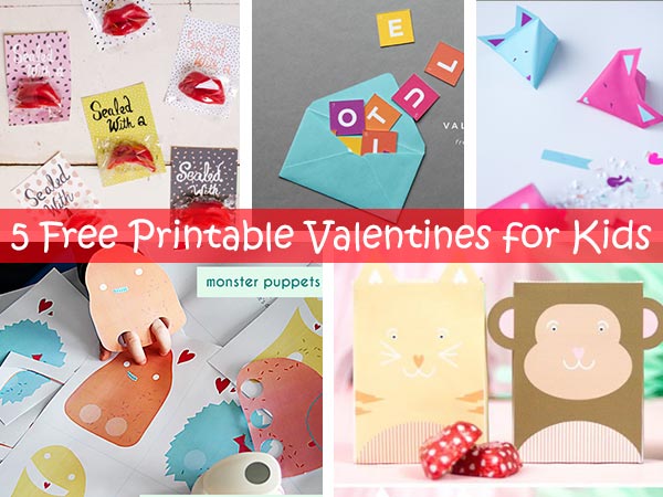 5 Free Printable Valentines for Kids