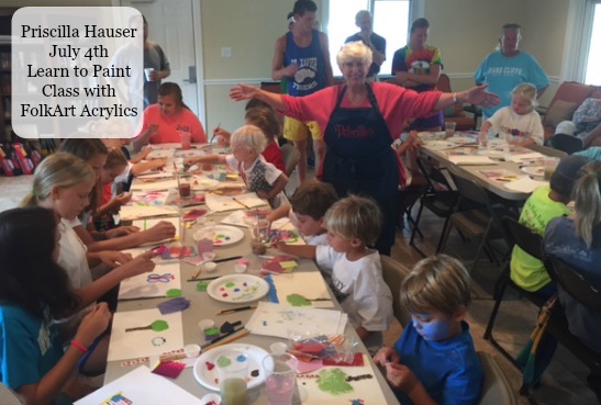 Learning to Paint on July 4th with Priscilla Hauser - How Fun!!