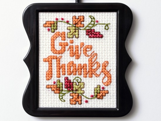 Free "Give Thanks" Cross Stitch Pattern