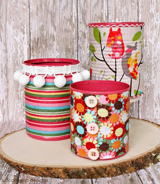 Fabric covered cans