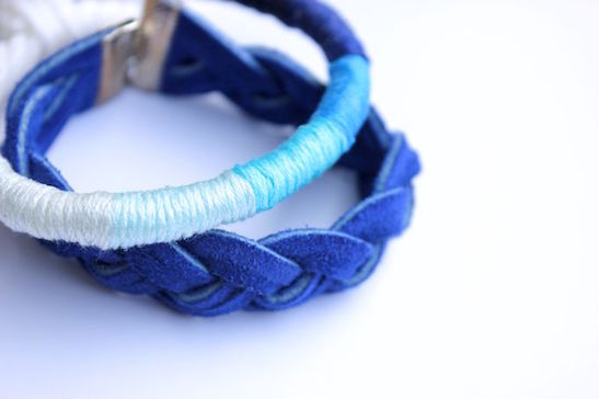 DIY thread-wrapped bracelet